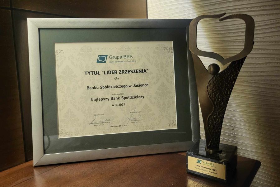 Bank Spółdzielczy w Jasionce z tytułem Lider Zrzeszenia!