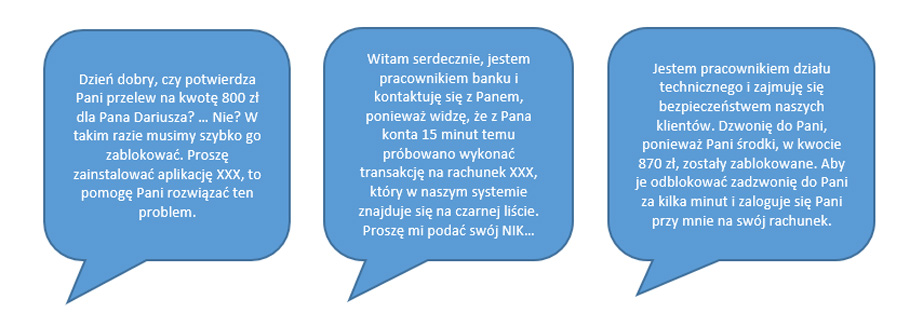 Fałszywe połączenia telefoniczne przestępców podszywających się pod banki
