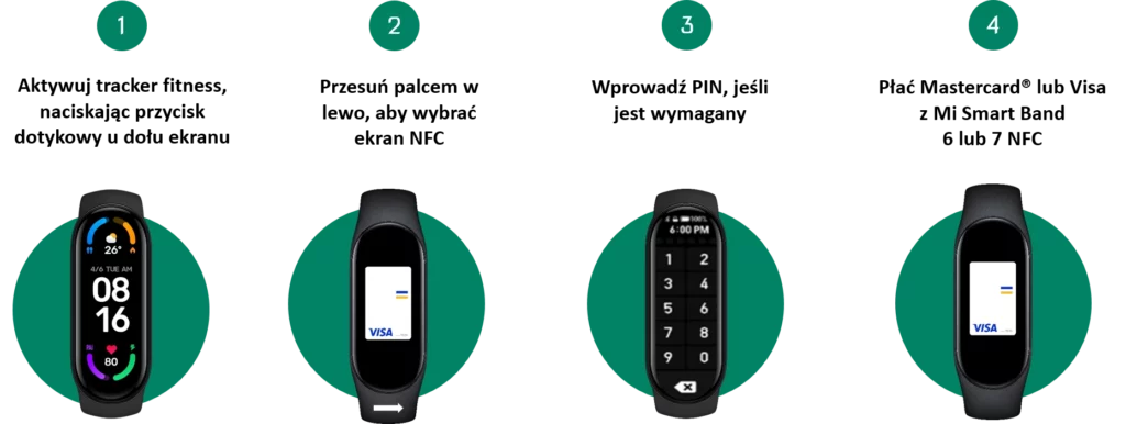 jak płacić mi smart band 6 lub 7 z nfc